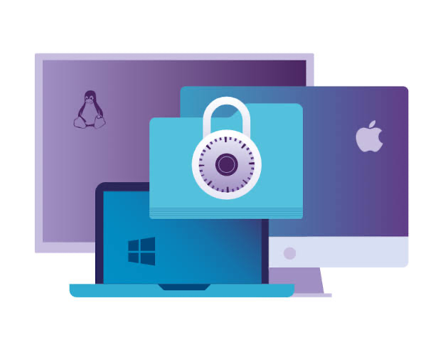 Computadores Windows, macOS e Linux protegidos pelo Endpoint Protector